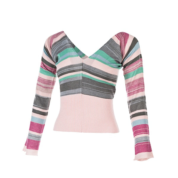 Pull en maille multicolore Sansha 3 coloris au choix