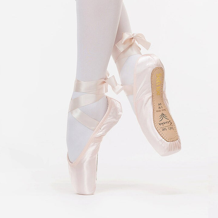 Chaussons Pointes en satin rose Sansha pour débutant