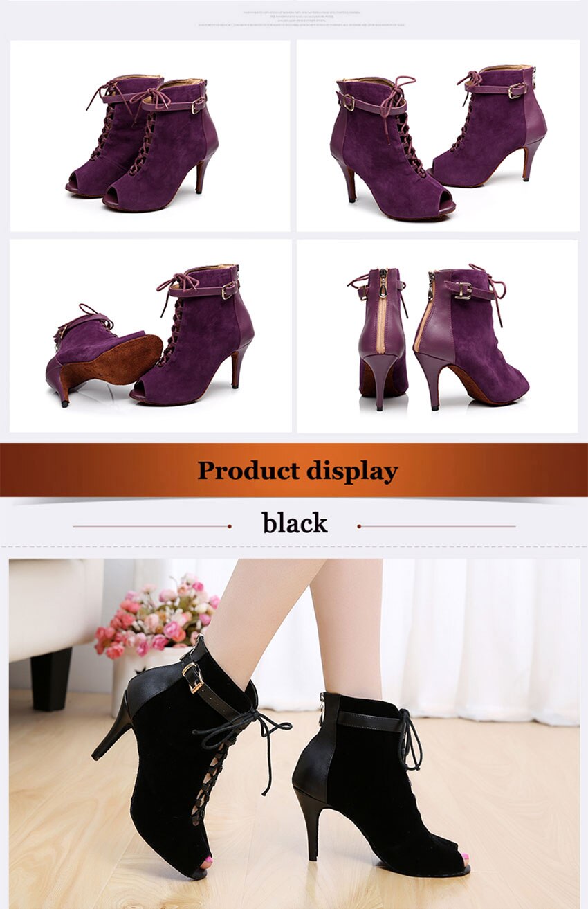 Bottines danse Nora violet Talons de 6 à 10cm