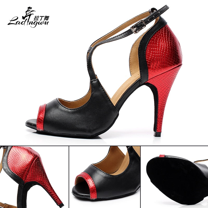 Chaussures de danse Maeva noir & rouge Talons de 6 à 10cm