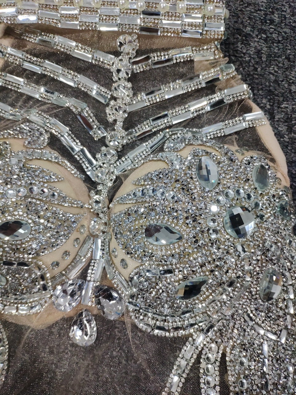 Justaucorps Sparkly Silver Crystals or ou argent