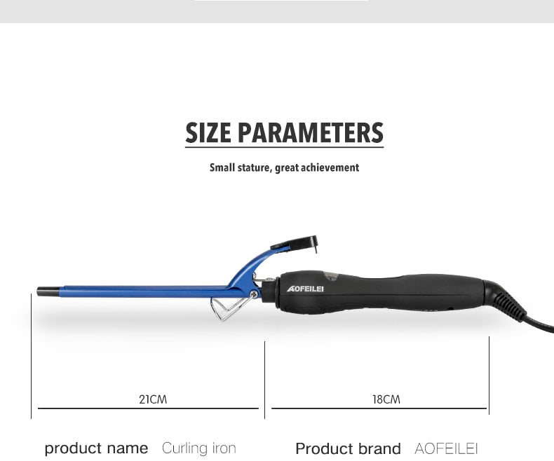 Fer à boucler Curling Iron 9mn 2 coloris bleu ou or