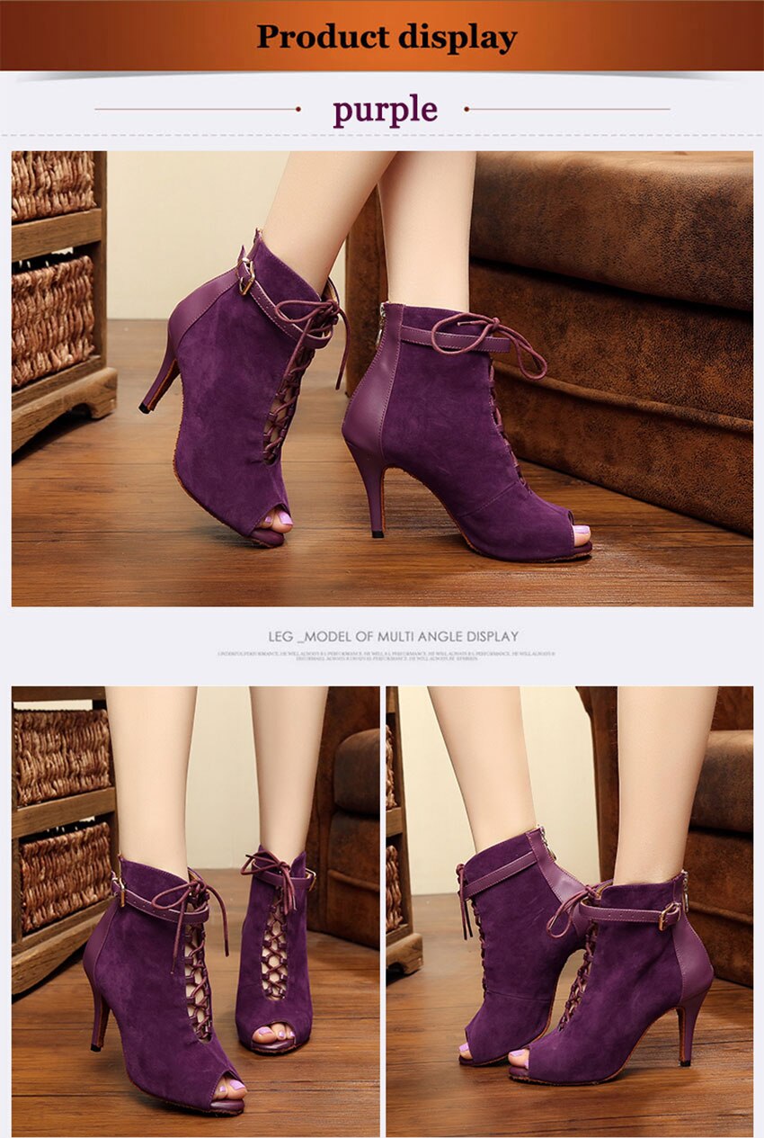 Bottines danse Nora violet Talons de 6 à 10cm