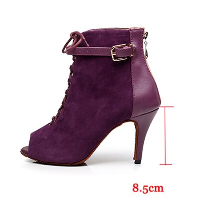 Bottines danse Nora violet Talons de 6 à 10cm