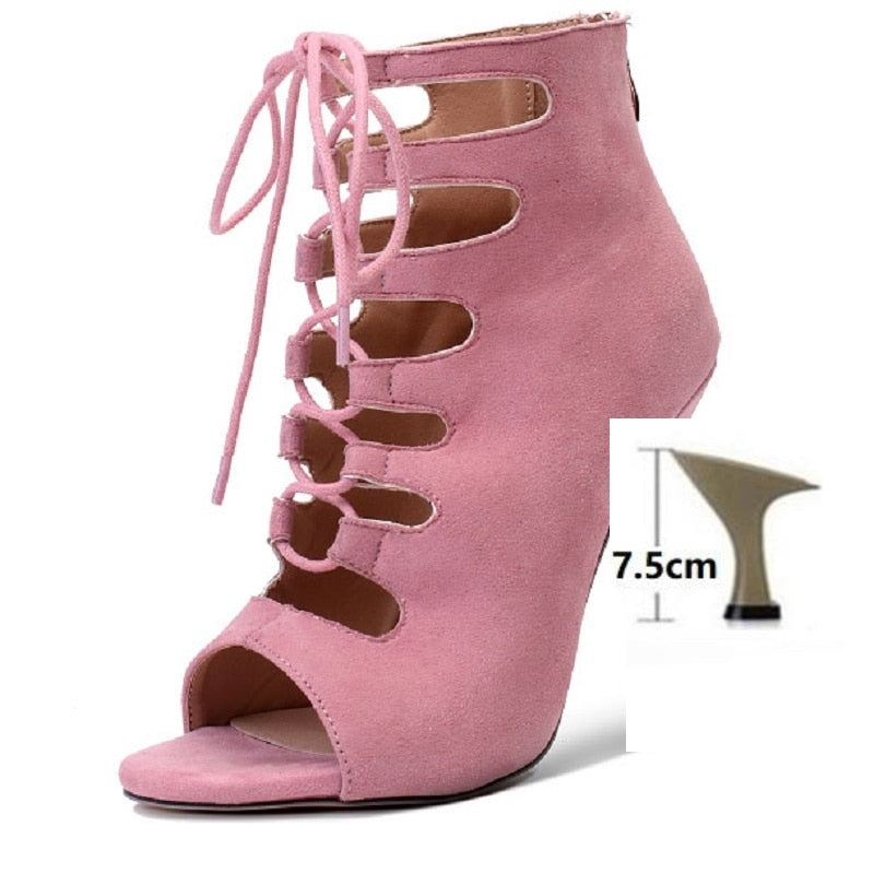 Bottines danse Mathilde rose Talons 7.5cm T38