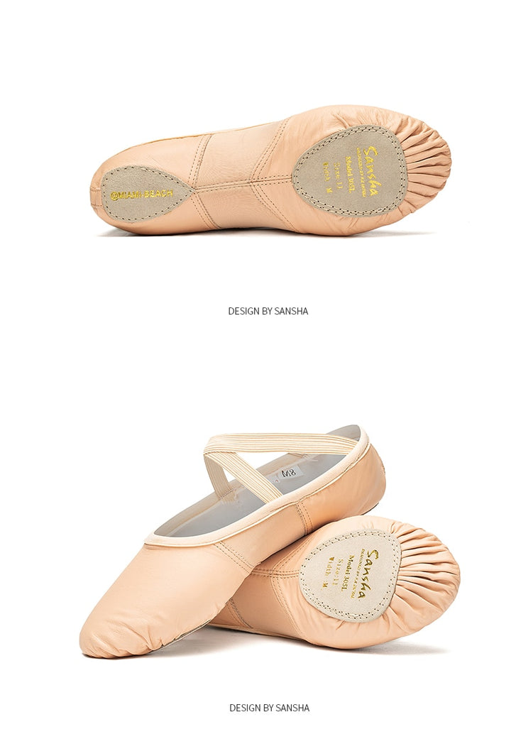Chaussons demi-pointes en cuir Sansha