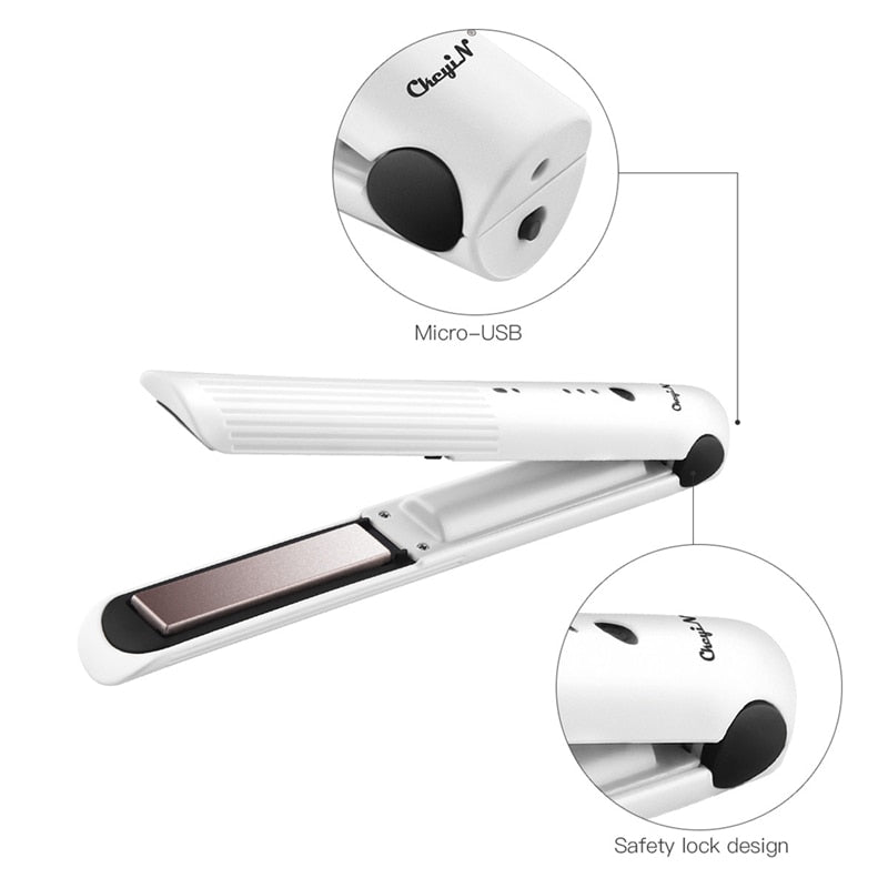 Fer à lisser portable sans fil Iron Plate USB Recharge
