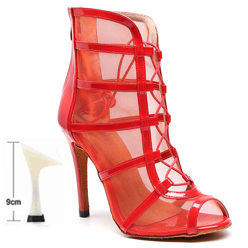 Bottines Ashwini rouge Talons de 6 à 10cm