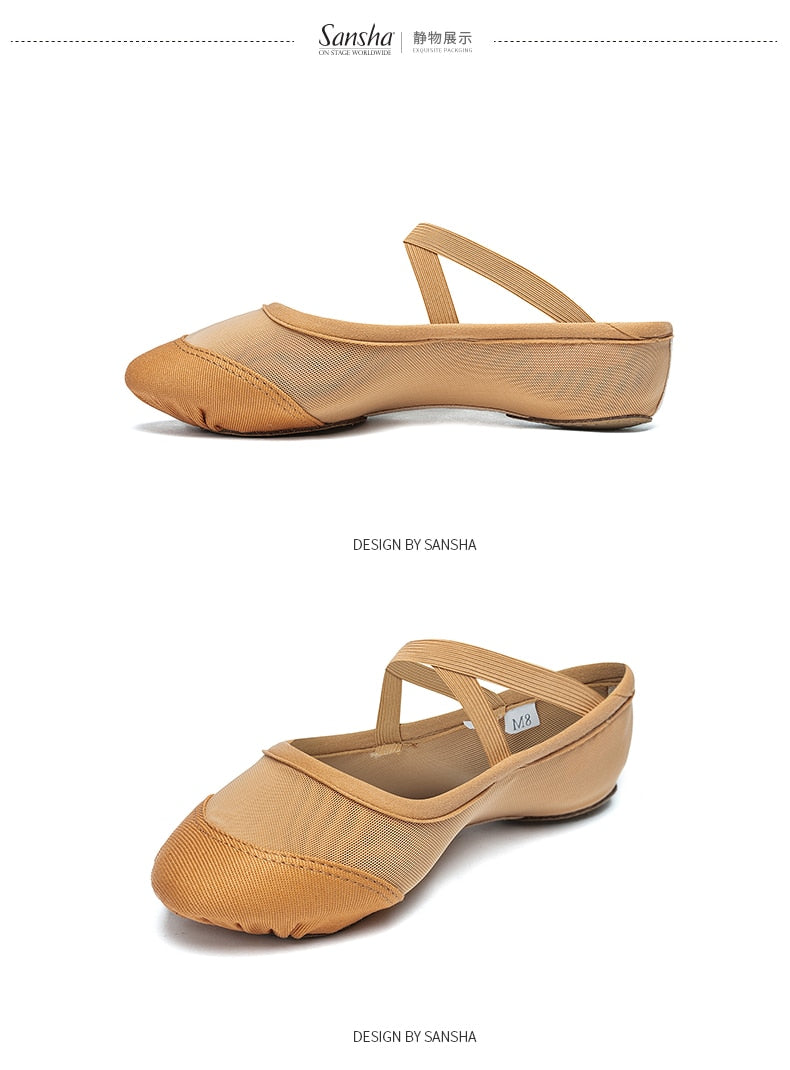 Chaussons demi-pointes bi-semelle microfibre Sansha