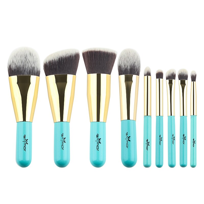 Set de 9 pinceaux à maquillage visage et yeux