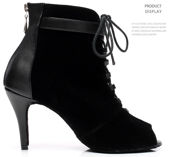 Bottines danse Nora noir semelle extérieur Talons de 6 à 8.5cm