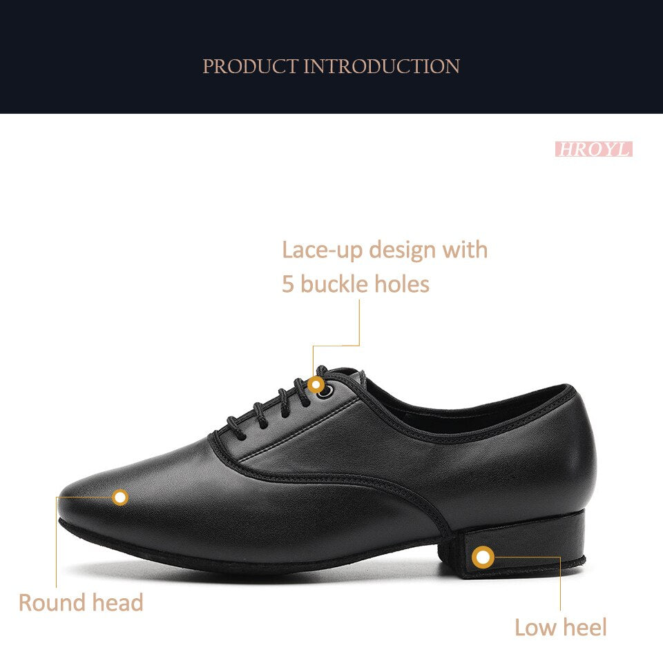 Chaussures danse hommes en cuir PU  coloris noir