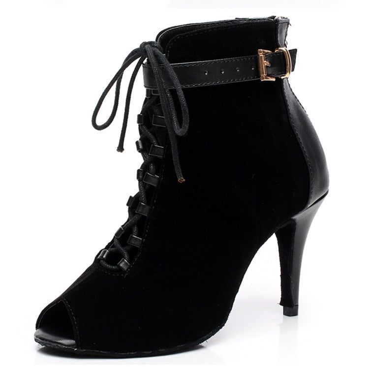 Bottines danse Nora noir semelle extérieur Talons de 6 à 8.5cm