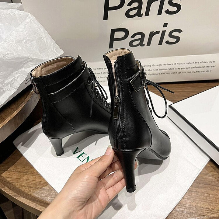 Bottines danse Paloma beige ou noir Talons de 7 à 9.5 cm