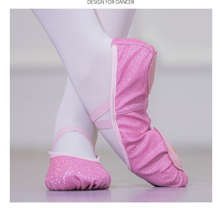 Chaussons Demi-pointes à paillettes couleur rose ou bleu