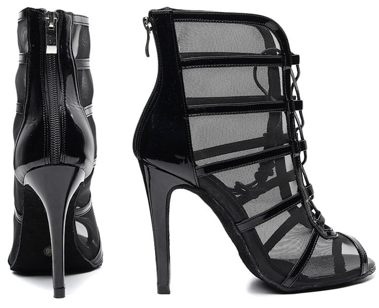 Bottines Ashwini noir semelle pour extérieur Talons de 6 à 10cm