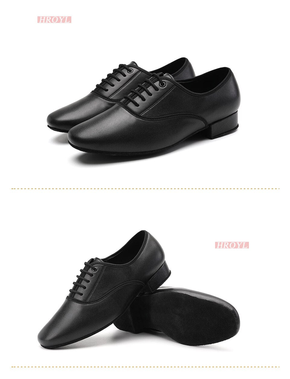 Chaussures danse hommes en cuir coloris noir