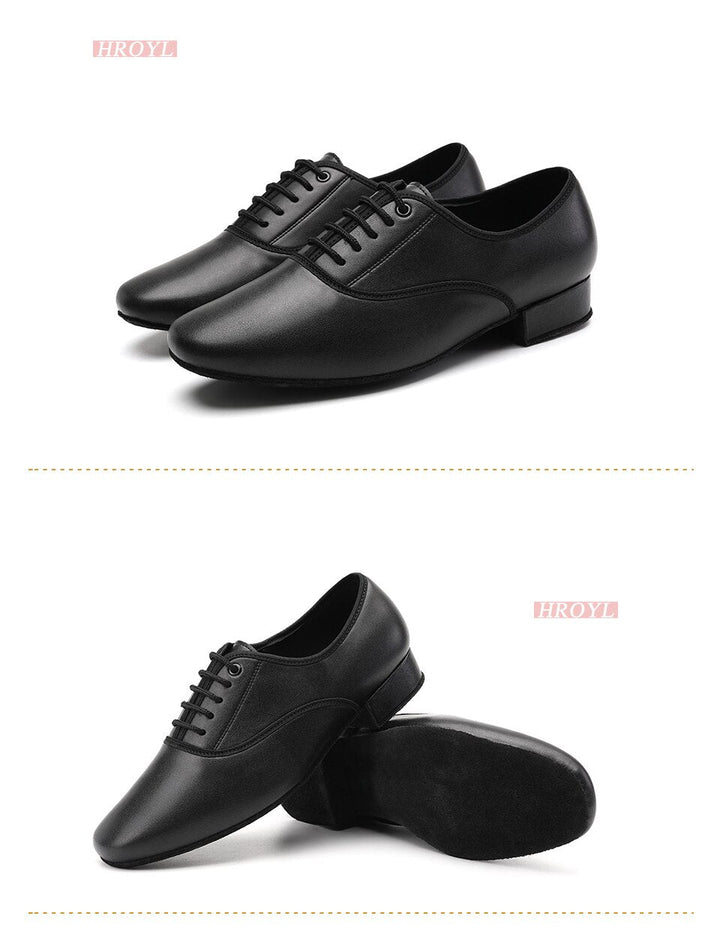 Chaussures danse hommes en cuir coloris noir