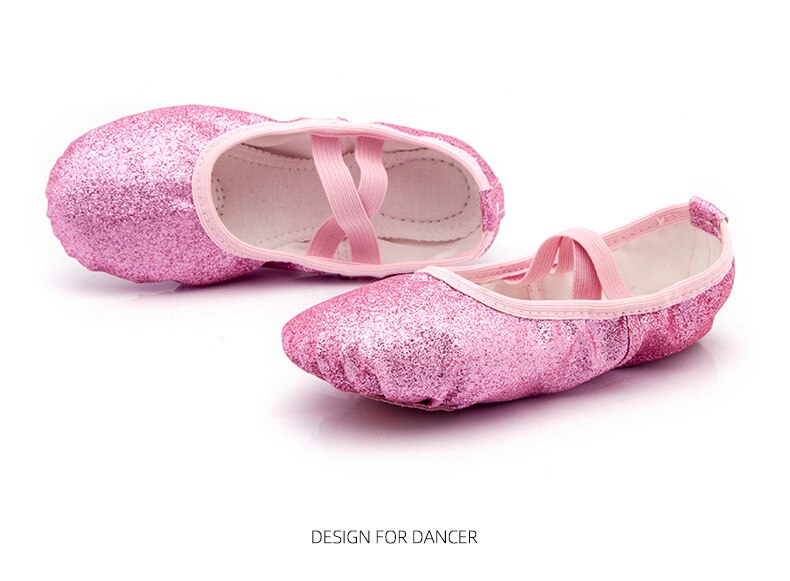 Chaussons Demi-pointes à paillettes couleur rose ou bleu