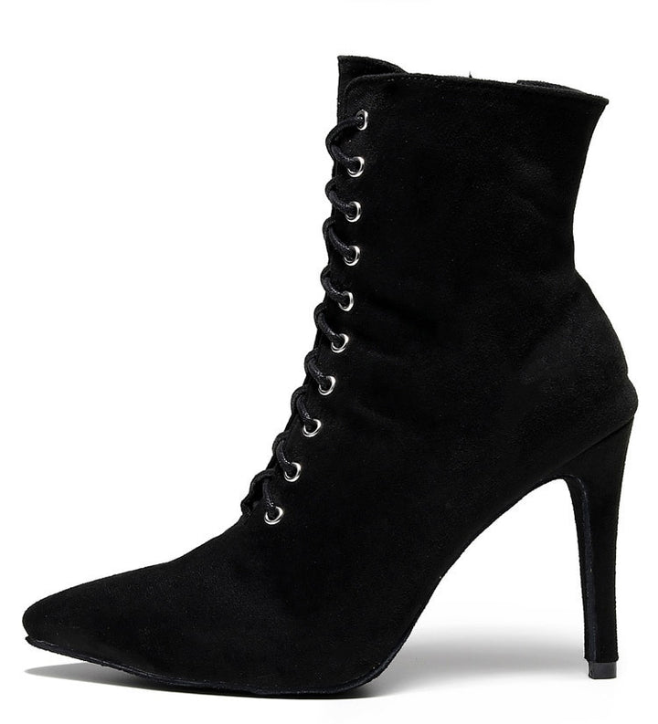 Bottines fermées danse Shayane noir Talons de 6 à 11cm semelle pour exterieur