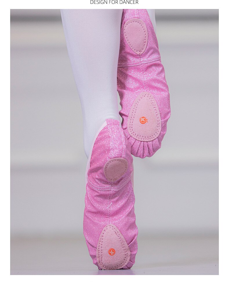 Chaussons Demi-pointes à paillettes couleur rose ou bleu