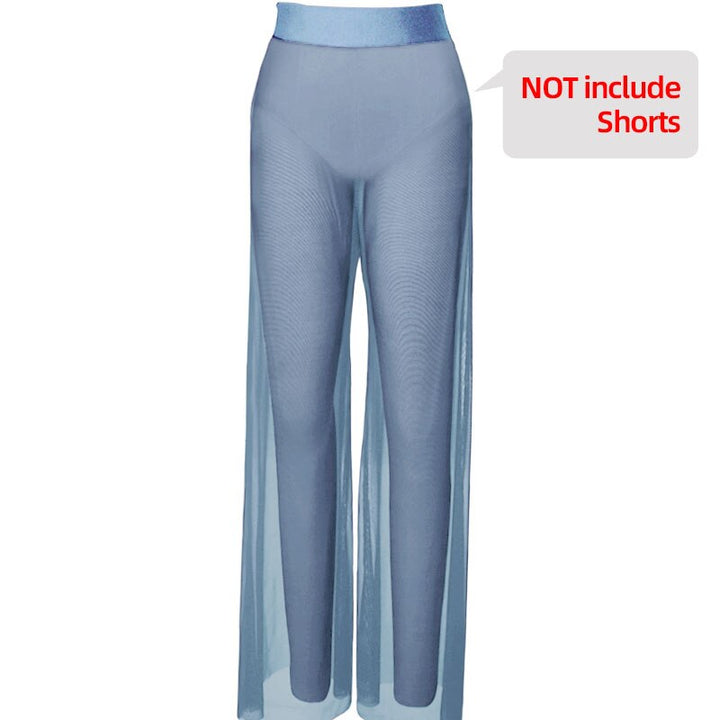 Pantalon Florence large en mesh transparent
