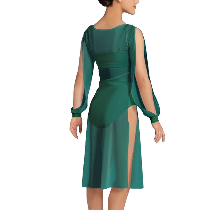 Robe fendue maille transparente avec top & shorty