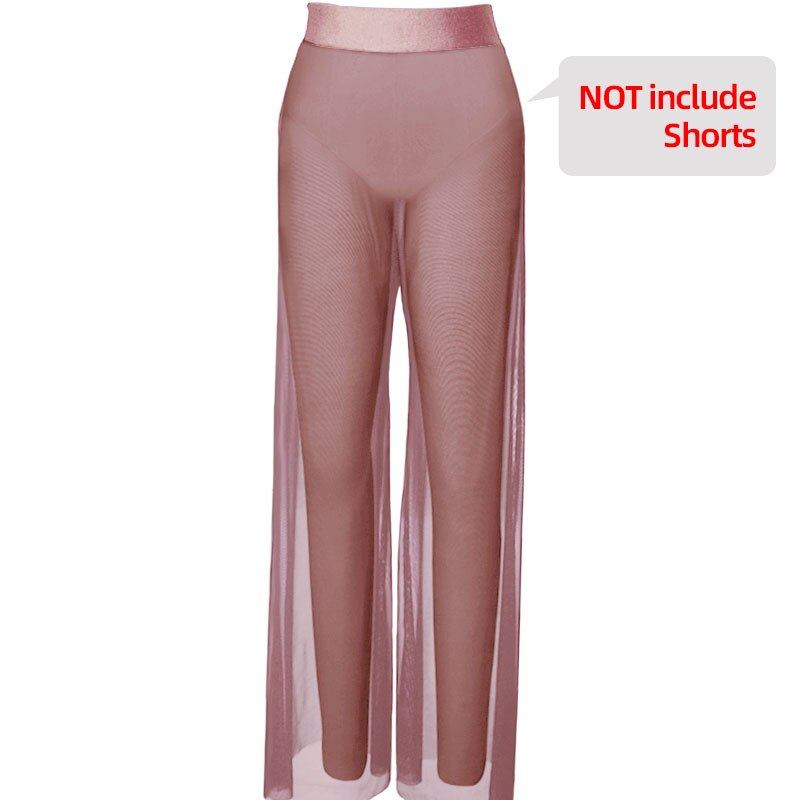Pantalon Florence large en mesh transparent