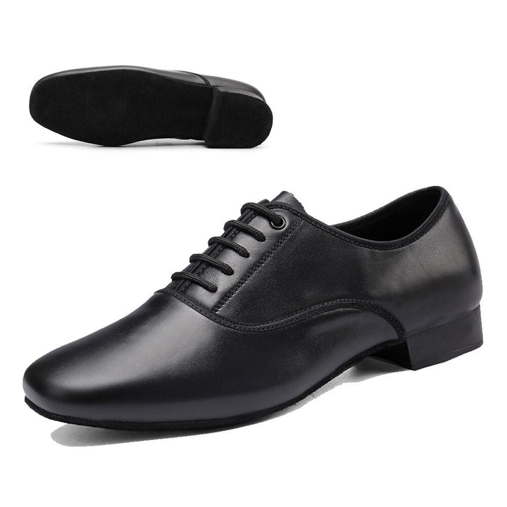 Chaussures danse hommes en cuir coloris noir