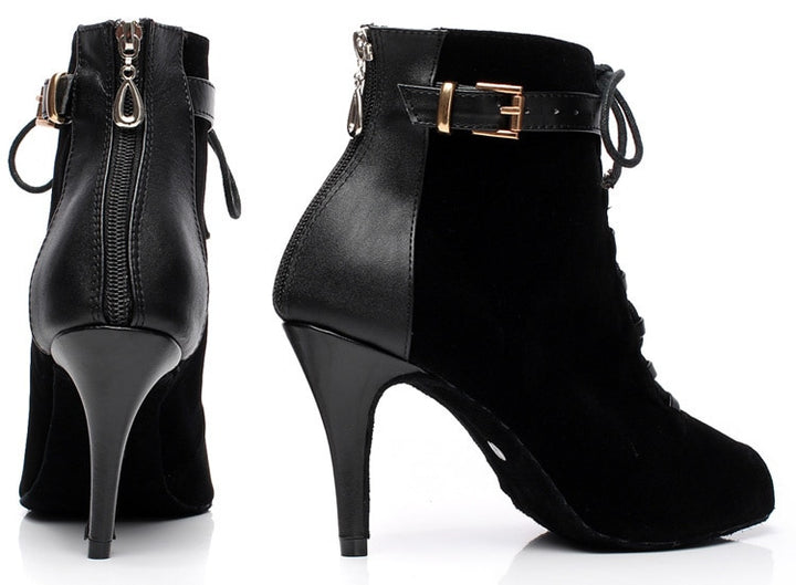 Bottines danse Nora noir semelle extérieur Talons de 6 à 8.5cm