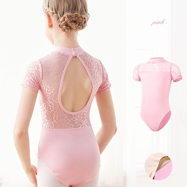 Justaucorps manches courtes avec dentelle Louison