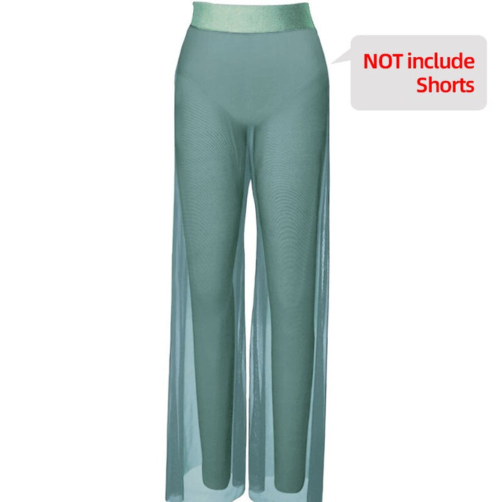 Pantalon Florence large en mesh transparent