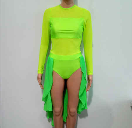 Robe Justaucorps ouverte à manches longues Ada