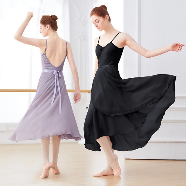 Jupe longue Ballet en mousseline de soie