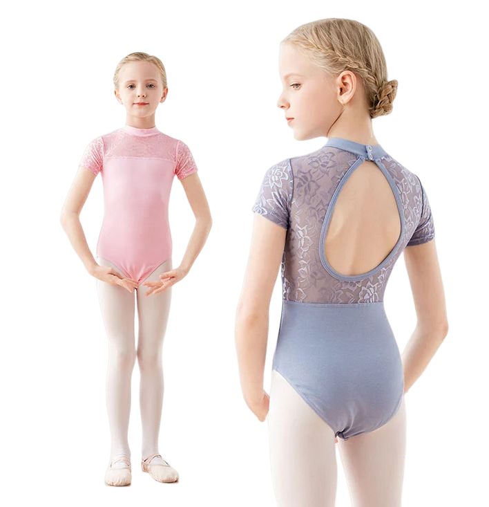 Justaucorps manches courtes avec dentelle Louison