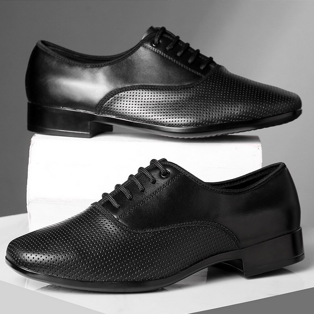 Chaussures danse hommes en cuir fantaisie coloris noir