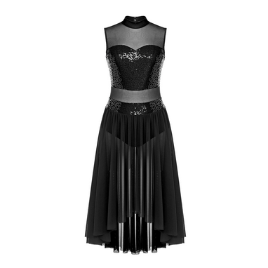 Robe sans manches Lyrical mesh et paillettes Jade