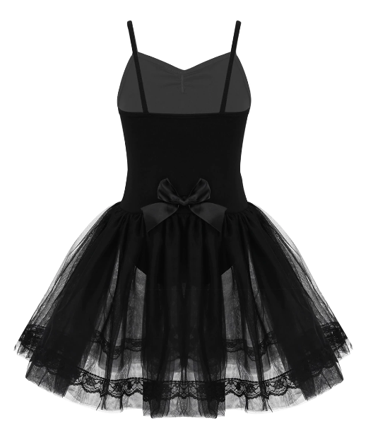 Robe tutu à fines bretelles avec dentelles et strass pour enfant 3 coloris au choix - Dance Store