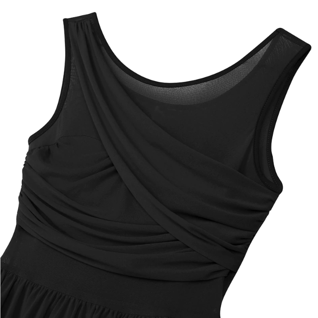 Robe Justaucorps asymétrique en mousseline de soie pour adulte 5 coloris au choix - Dance Store
