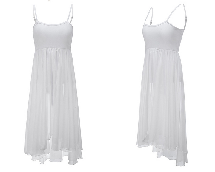 Robe Justaucorps à bretelles en mousseline pour enfant et adulte 3 couleurs au choix: rose, blanc, noir - Dance Store