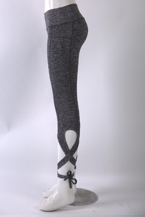 Legging avec noeuds qui entourent le bas de jambe pour adulte 2 coloris au choix: noir ou gris - Dance Store