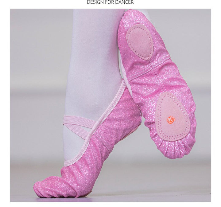 Chaussons Demi-pointes à paillettes couleur rose ou bleu