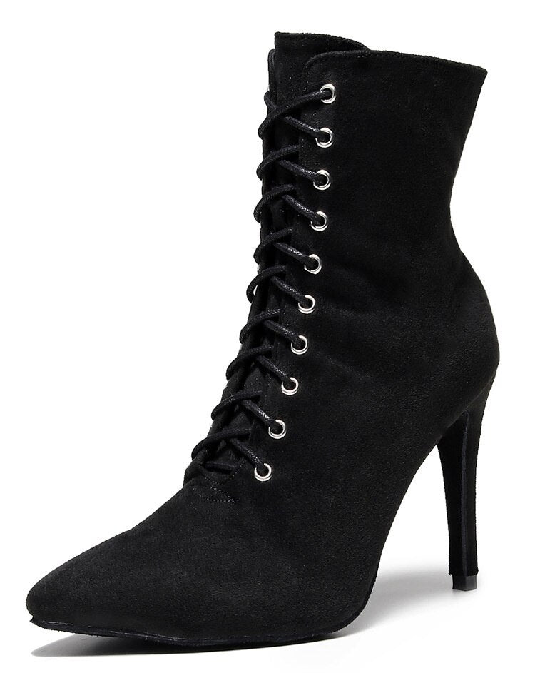 Bottines fermées danse Shayane noir Talons de 6 à 11cm semelle pour exterieur