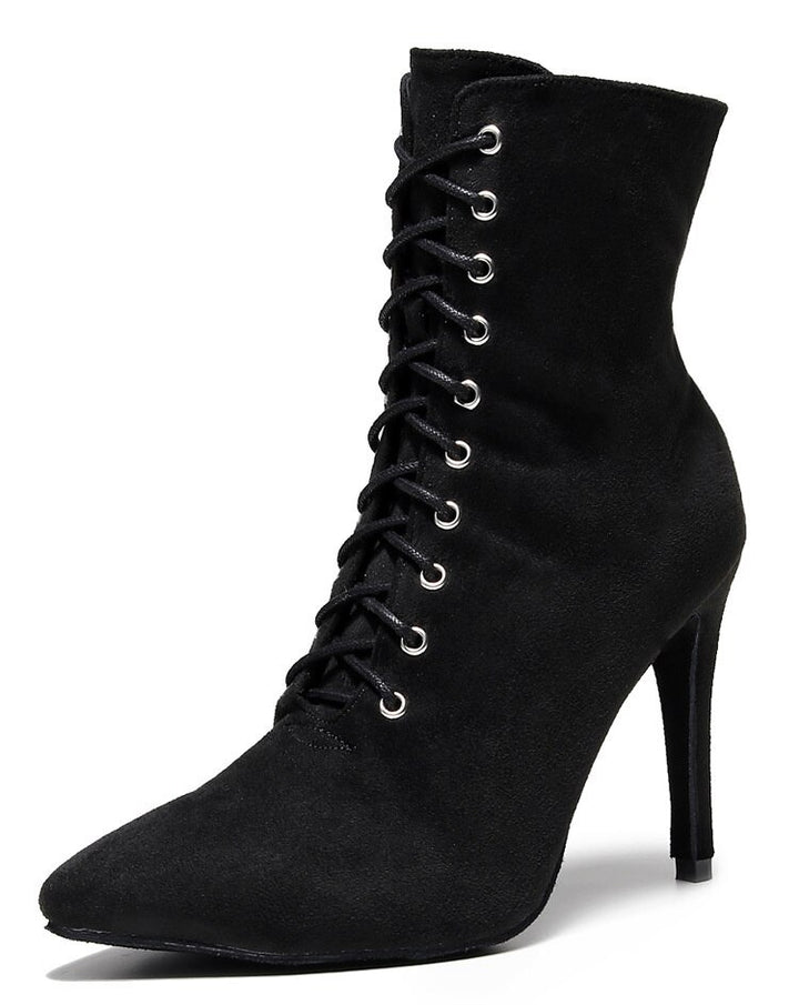 Bottines fermées danse Shayane noir Talons de 6 à 11cm semelle pour exterieur