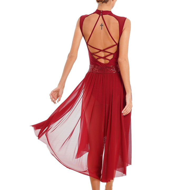 Robe sans manches Lyrical mesh et paillettes Jade