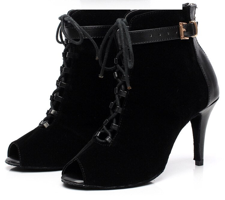 Bottines danse Nora noir semelle extérieur Talons de 6 à 8.5cm