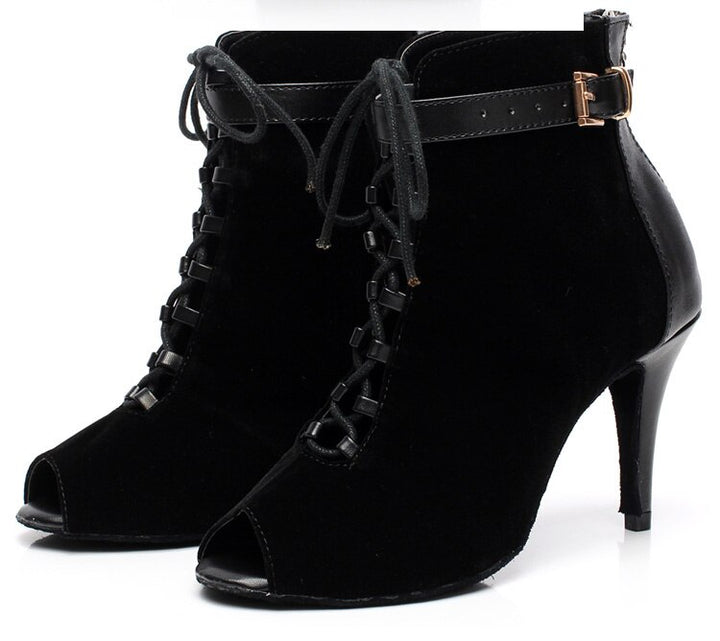 Bottines danse Nora noir semelle extérieur Talons de 6 à 8.5cm