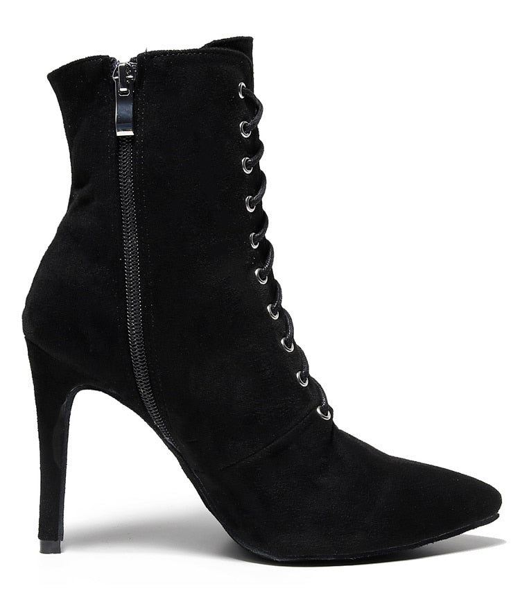Bottines fermées danse Shayane noir Talons de 6 à 11cm semelle pour exterieur