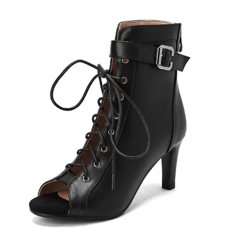 Bottines danse Paloma beige ou noir Talons de 7 à 9.5 cm