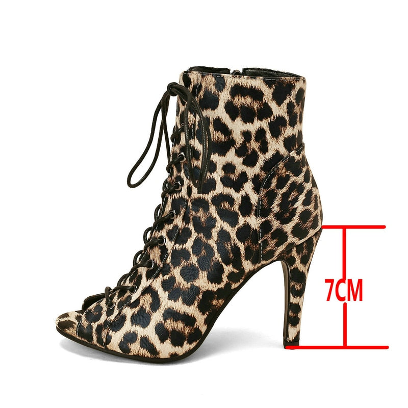 Bottines leopard Mercy Talons de 7 à 10cm